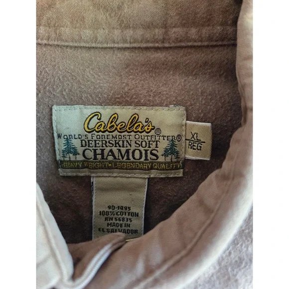 Cabela's Mens Shirt XL Work Outdoor Chamois Button Up Heavyweight Long Sleeve - Picture 2 of 5